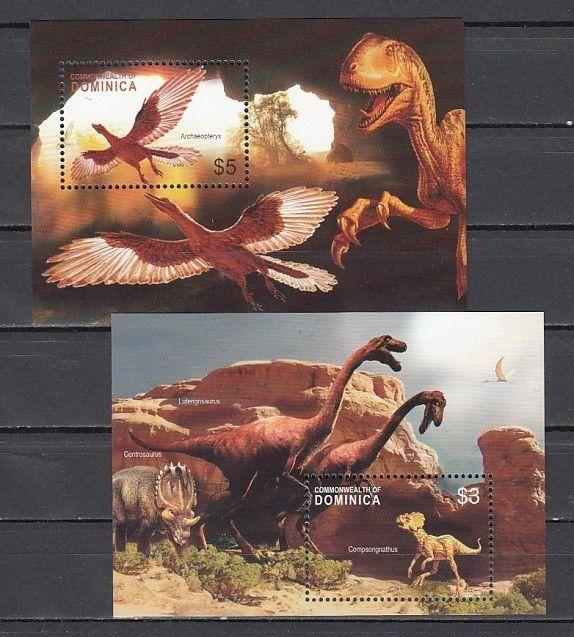 Dominica, New Issue. Dinosaurs on 2 s/sheets.