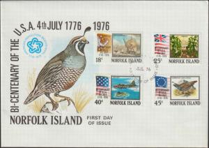 Norfolk Islands, Worldwide First Day Cover, Birds, Ships, Aviation