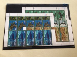 Gibraltar mint never hinged 2013 Endangered Animals 6 strips of 5 stamps A14430