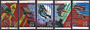 SC#2741-45 29¢ Space Fantasy Singles (1993) Used