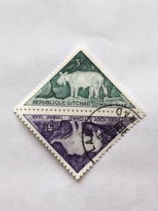 Chad – 1962 – Pair of Postage Due Stamps – SC# J29 & J30 – CTO/Hinged