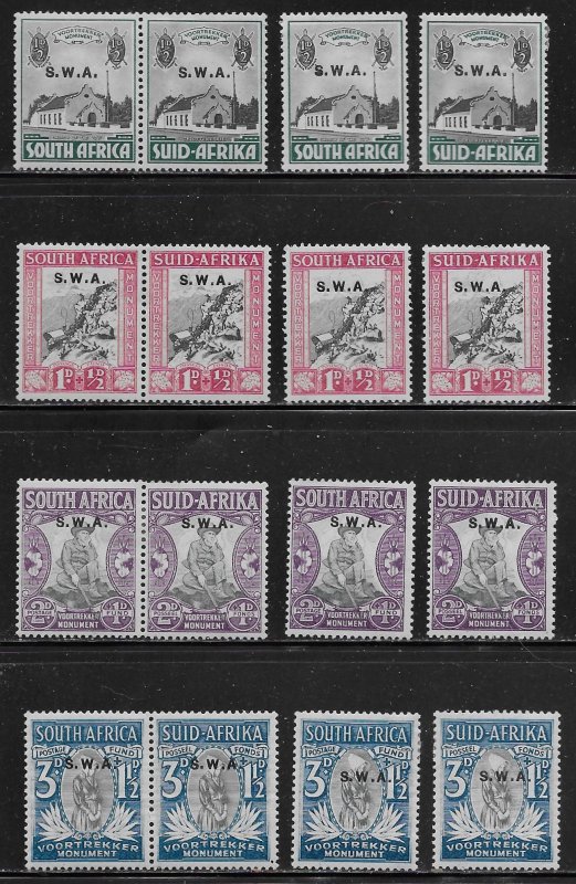 South West Africa Scott #'s B1 - B4b MH