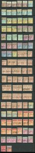 Ceylon Telegraphs SGT150/64 wmk CA Selection (103 stamps)