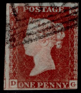 GB QV SG8, 1d red-brown PLATE 50, USED. Cat £45. DG