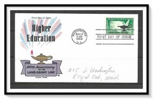 US #1206 Higher Education Fluegel Cachet FDC