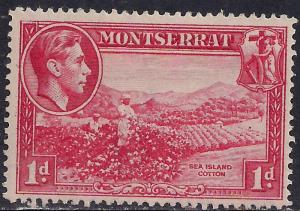 Montserrat 1938 - 48 KGV1 1d Carmine MM SG 102 ( H1322 )