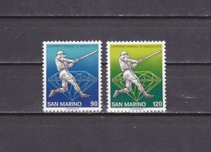 San Marino, Scott cat. 924-925. World Baseball Championships issue.