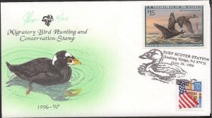 Julian Pugh Hand Painted Third Day Cover for the Federal 1996 Duck Stamp