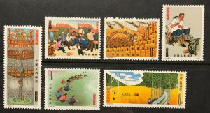 China 1181-1186 Mint NH Complete Set, China, Post T.3. 1974 Paintings