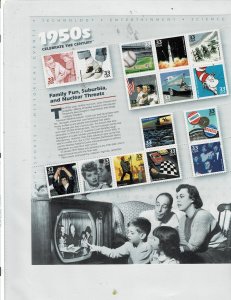 Celebrate the Century 1950s 33c US Postage Sheet #3187 VF MNH