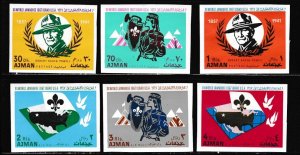 Ajman MI182-187, Scout  Jamboree Farragut Park, IMPERF, Mint NH