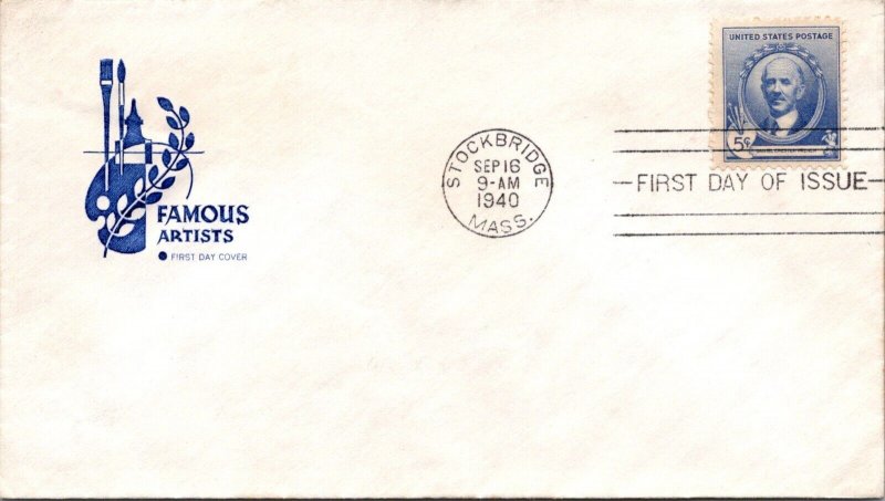 FDC 1940 SC #887 - Farnam Cachet - Stockbridge Mass - Single - F62990