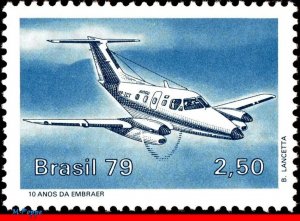 1624 BRAZIL 1979 XINGO, EMB-121 EMBRAER, PLANES & AVIATION, MI# 1720 C-1102 MNH