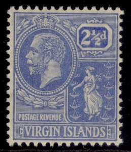 BRITISH VIRGIN ISLANDS GV SG93, 2½d pale bright blue, NH MINT.