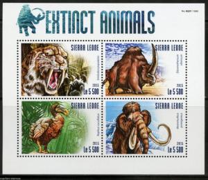 SIERRA LEONE 2015 EXTINCT ANIMALS  SHEET MINT NH