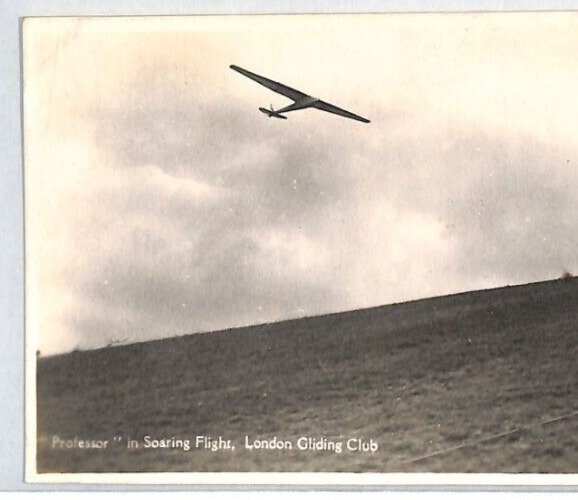 GB RP Card Aviation GLIDER *PROFESSOR* London Gliding Club 1932{ex Slater}PG104