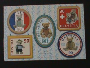 SWITZERLAND-2002 SC#1123-CENTENARY OF TEDDY BEARS- MNH BOOKLET PANE VF