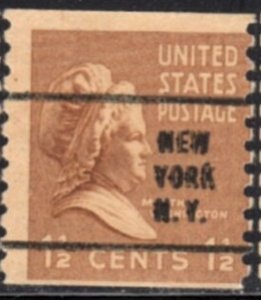 US Stamp #840x63 - Martha Washington Regular Issue 1938 w/ Precancel (Narrow)