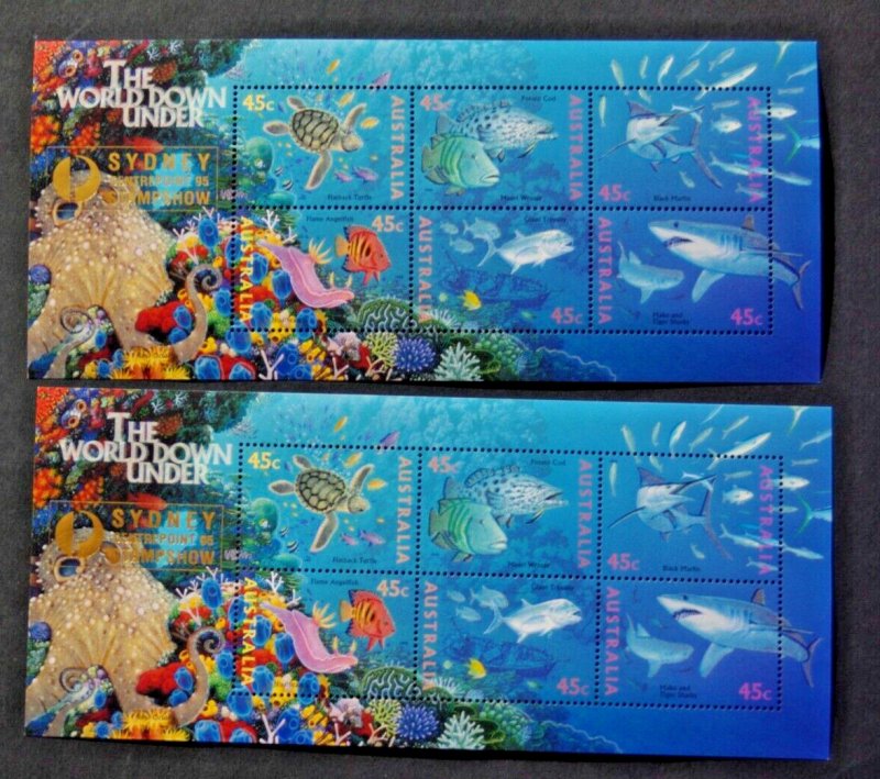 Australian Stamps 1995 World Down Under Sydney Stamp Show 45c Mini Sheet  You wi