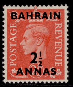 BAHRAIN GVI SG75, 2½a on 2½d pale scarlet, M MINT.