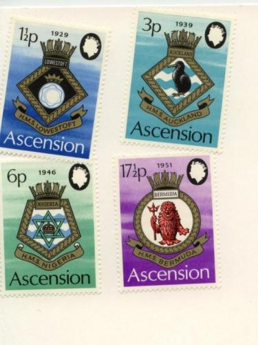 1972  Ascension Is Royal Navy Coats of Arms(Scott 156-9) MNH
