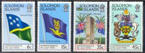 Solomon Islands Scott #  369 - 372 MNH