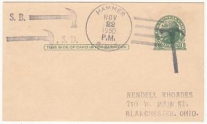 US South Dakota, Hammer UX26 Fancy Cancel Cover