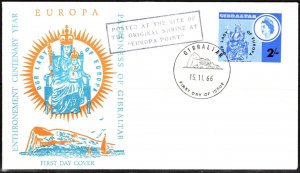 1966 Gibraltar FDC Scott #182 2 Shillings Shrine To Our Lady of Europa