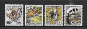 MALAGASY #836-9  LEMURS  WWF   MNH