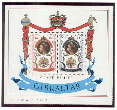 Gibraltar # 339a MNH S/S Silver Jubilee Queen Elizabeth 