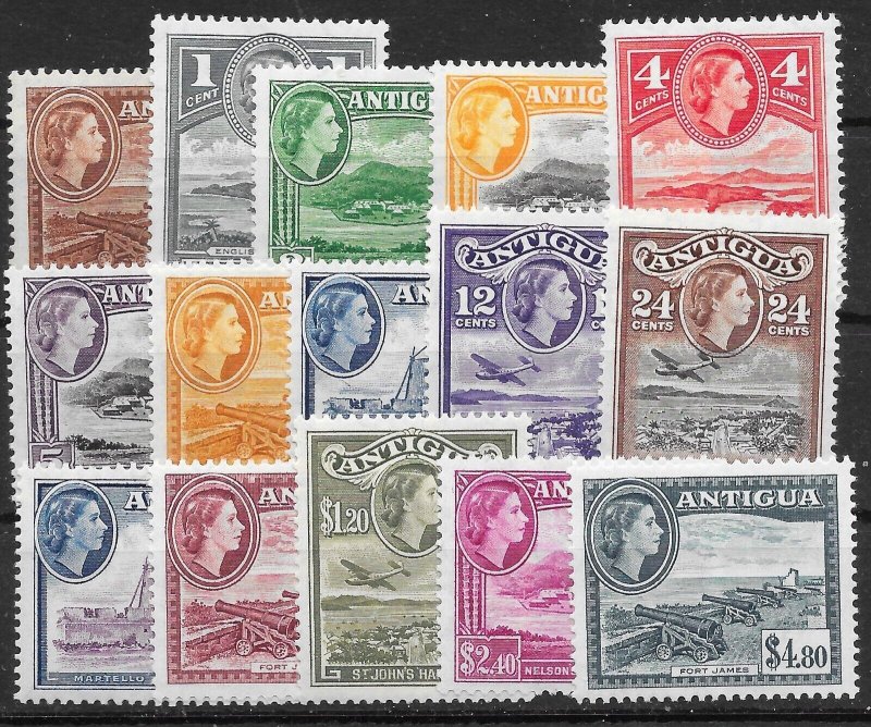 ANTIGUA SG120a/34 1953-62 DEFINITIVE SET MTD MINT