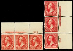 279B, Mint NH 2¢ Two PL# & Imprint Strips of 3 - Stuart Katz