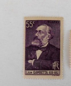 France #330 % 341 Mint/HR/Good, Rene' Gambetta, 1937 & 38, Tiny gum miss on #330