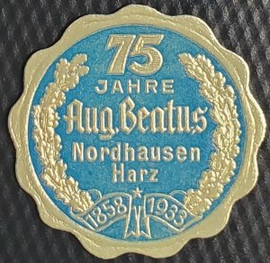 1933 Germany Cinderella Letter Seal 75th Anniversary August Beatus MNH