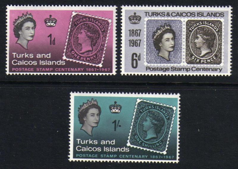 Turks & Caicos #172-174 - mint set, centenary Turks stamps