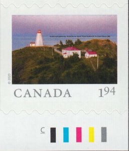 FAR AND WIDE = LIGHTHOUSE, NB = 1.94 BK stamp w Colour ID MNH Canada 2020 #3227