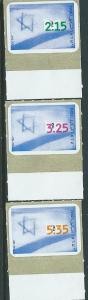 ISRAEL #1352 - 1354 self adhesive  (MNH) CV $5.35