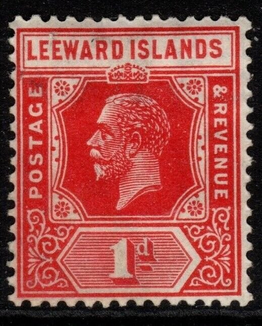 LEEWARD ISLANDS SG60 1921 1d CARMINE-RED MTD MINT