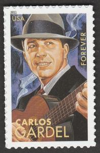 US 4500 Latin Music Legends Carlos Gardel forever single (1 stamp) MNH 2011