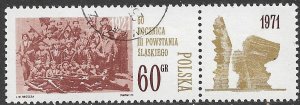 POLAND 1971 Third Silesian Uprising Anniversary Issue w Label Sc 1808 CTO Used