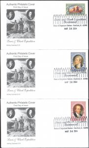 #3854-56 Lewis and Clark Ashley FDC Set