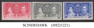 JAMAICA - 1937 KGVI CORONATION - 3V - MINT NH