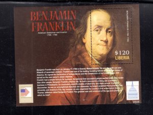 LIBERIA #2400 2006 BEN FRANKLIN MINT VF NH O.G S/S