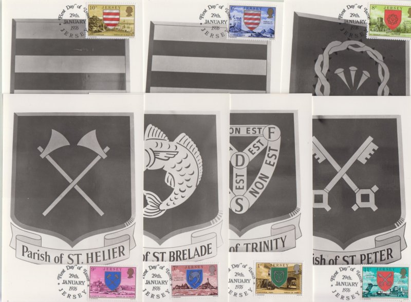 Jersey 1976 Parish Shields set 13 Maxicard