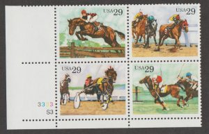 U.S. Scott #2756-2759 Polo Horse Stamps- Mint NH Plate Block