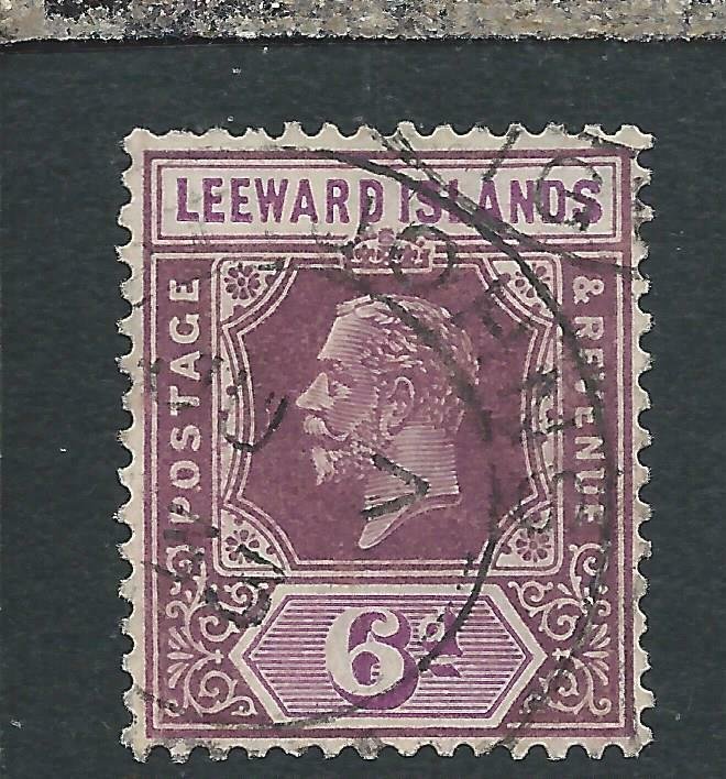 LEEWARD IS 1921-32 6d DULL & BRIGHT PURPLE FU SG 72 CAT £50