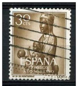  	 Spain 1954 - Scott 807 used - 30c, Black Virgin