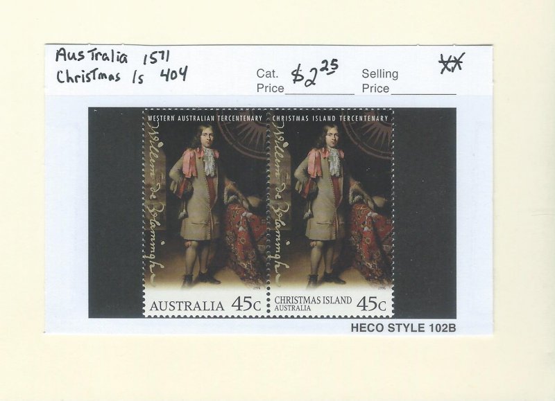 Australia 1571  Christmas Is 404 Joint Issue MNH