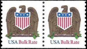 #2604 10c Bulk Rate Eagle and Shield Coil Pair LGG 193 Mint NH