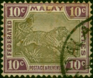 Fed of Malay States 1900 10c Grey-Brown & Purple SG20d Fine Used